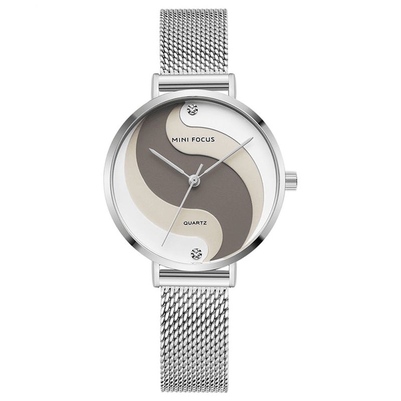 Mini Focus Mf0291L Muoti Yksinkertainen Diamond Vedenpitävä Milanese Mesh Range Naisten Kello Quartz Watch