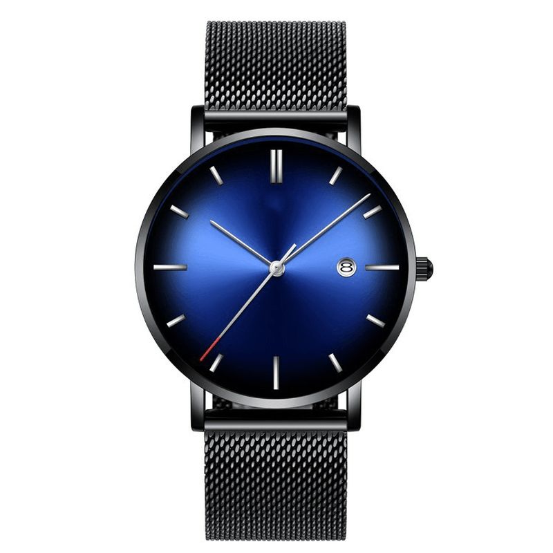 Muoti Casual Alloy Business Gradient Color Monitoiminen Verkkohihna Kvartsikello