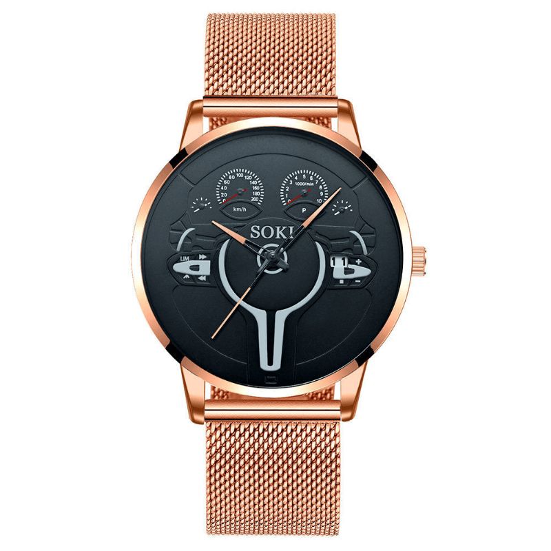 Muoti Casual Alloy Miesten Business Watch Koristeltu Osoitinkalenteri Kvartsikello