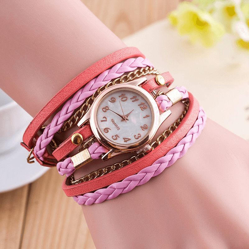 Muoti Casual Shell Surface Diamond Rannekello Naisten Quartz Watch