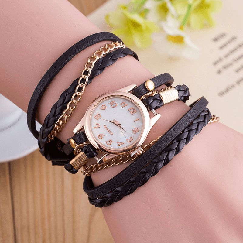 Muoti Casual Shell Surface Diamond Rannekello Naisten Quartz Watch