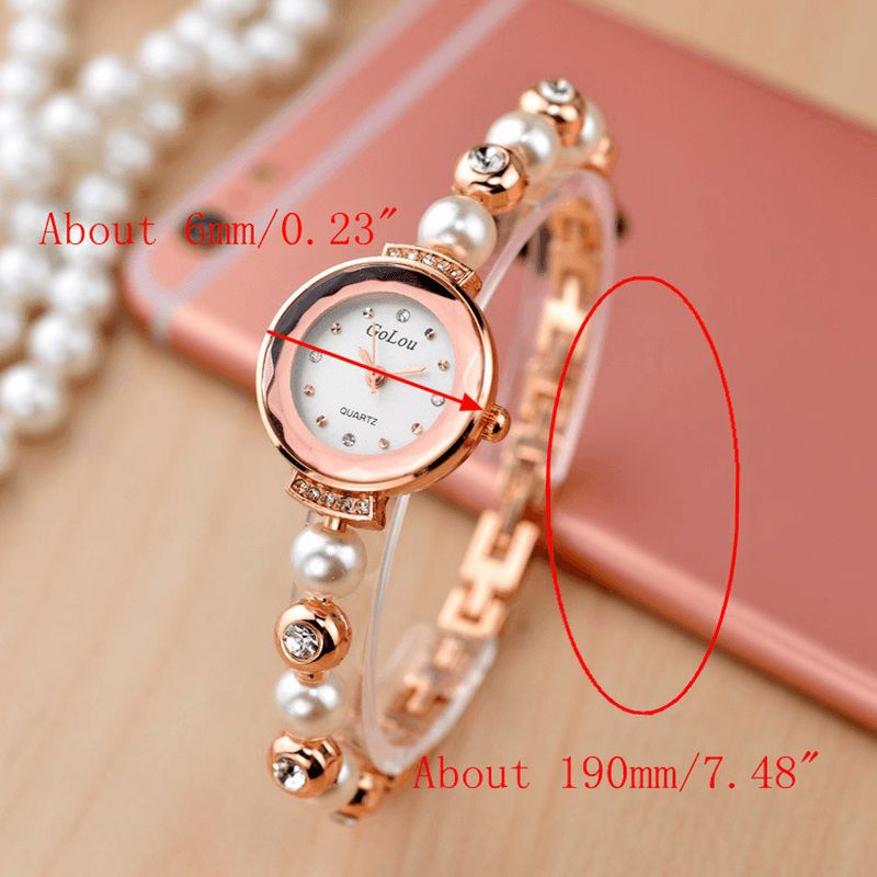 Muoti Diamond Elegant Pearl Lady Rannekello Naisten Quartz Watch