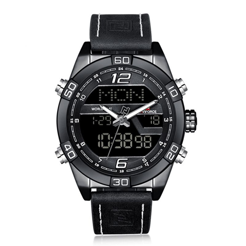 Naviforce 9128 Dual Display Digital Watch Chronograph Miesten Hälytys Urheilurannekello