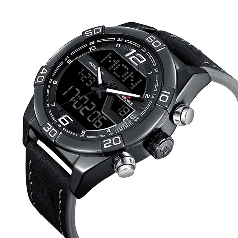 Naviforce 9128 Dual Display Digital Watch Chronograph Miesten Hälytys Urheilurannekello