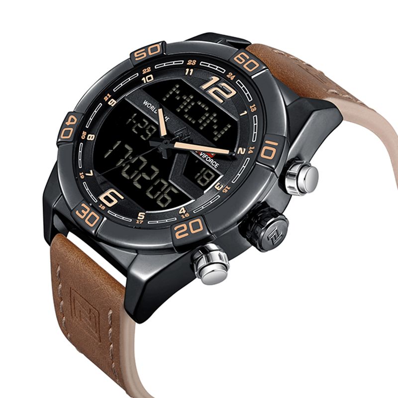 Naviforce 9128 Dual Display Digital Watch Chronograph Miesten Hälytys Urheilurannekello