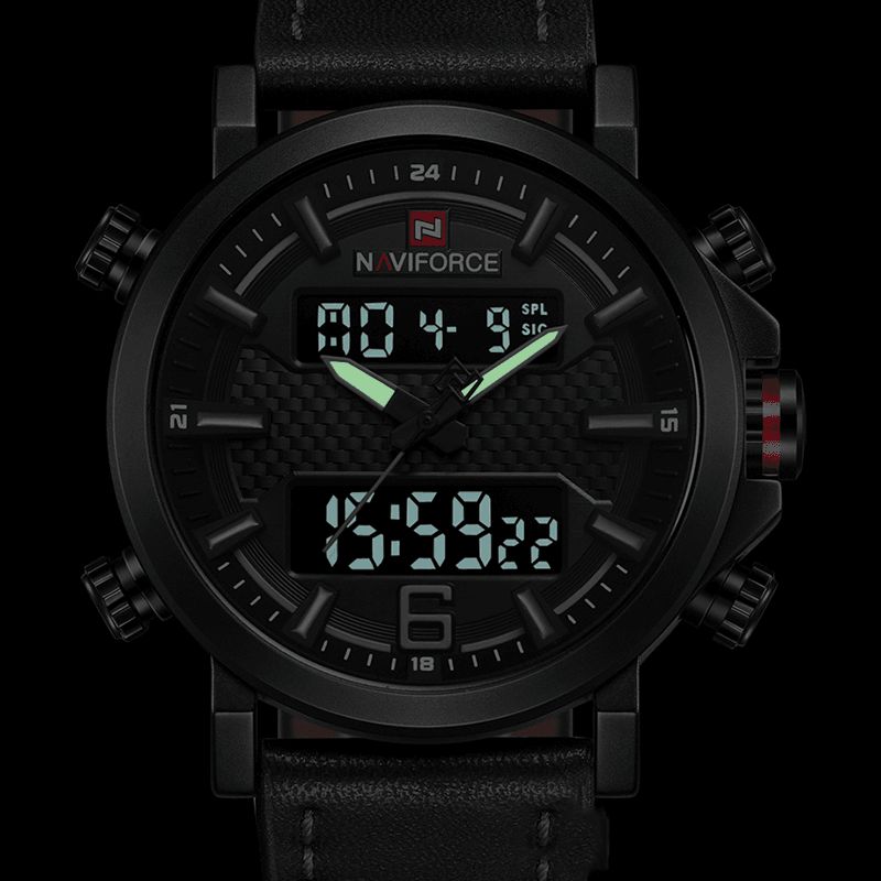 Naviforce 9135 Dual Display Digital Watch Valaisinnäytön Hälytyskalenteri Ulkourheilukello