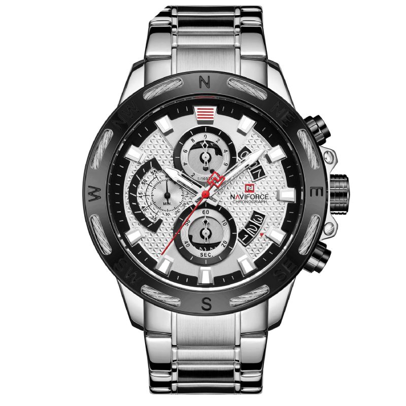 Naviforce 9165 Chronograph Business Style Miesten Kello Valaisinnäytön Kvartsikello