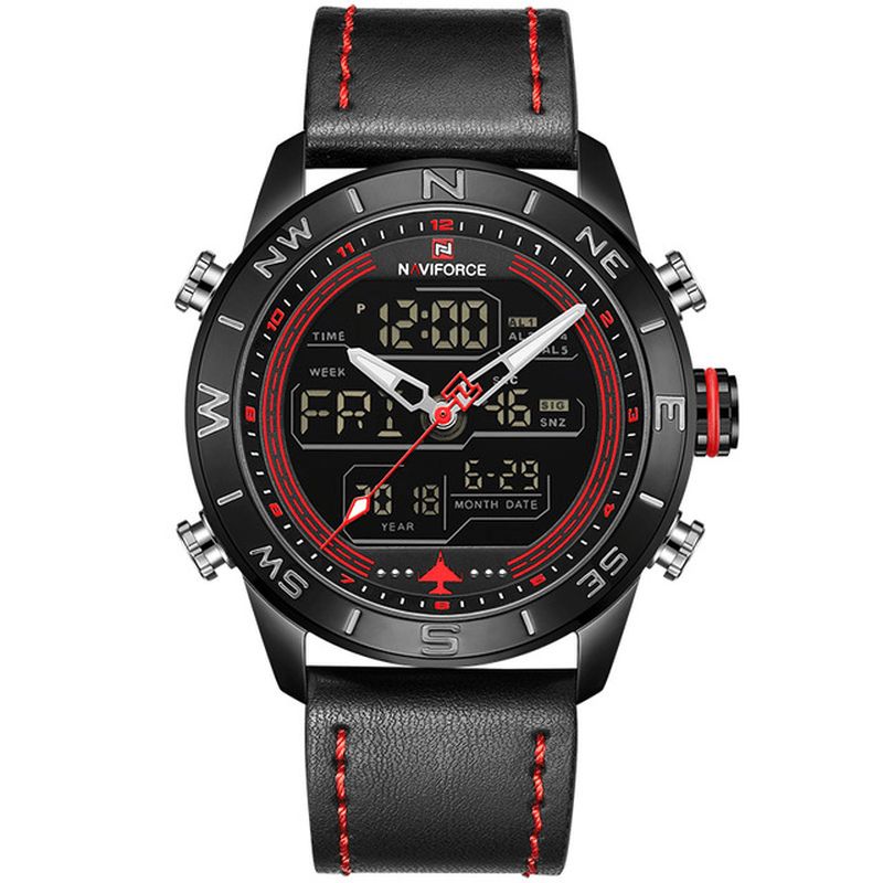 Naviforce Nf9144 Vedenkestävä Led-Kaksoisnäytöllinen Kello Chronograph Digital Watch