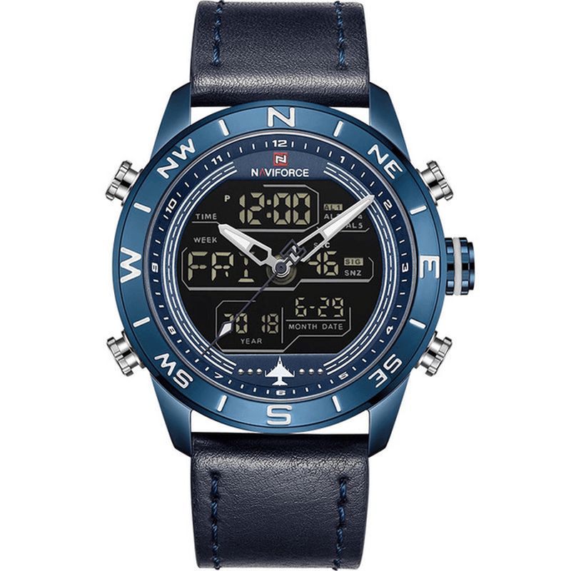 Naviforce Nf9144 Vedenkestävä Led-Kaksoisnäytöllinen Kello Chronograph Digital Watch