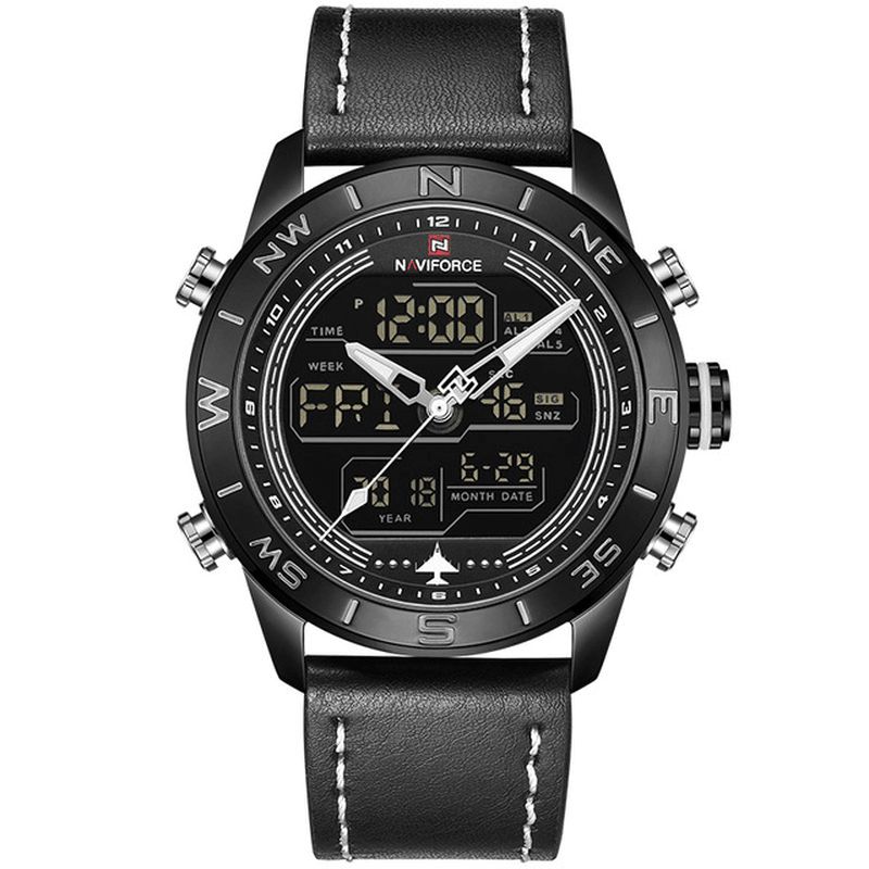 Naviforce Nf9144 Vedenkestävä Led-Kaksoisnäytöllinen Kello Chronograph Digital Watch