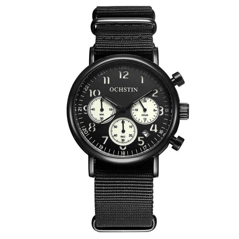 Ochstin Gq081A Chronograph Casual Style Miesten Rannekello Aito Nahka Rannekello Kvartsikello