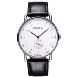 Onola On3806 Creative Point Simple Dial Miesten Muoti Nylon Nahkahihna Kvartsikello