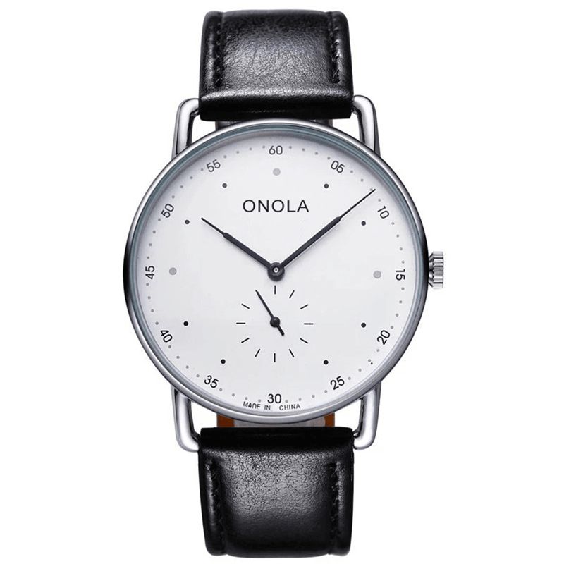 Onola On3806 Creative Point Simple Dial Miesten Muoti Nylon Nahkahihna Kvartsikello