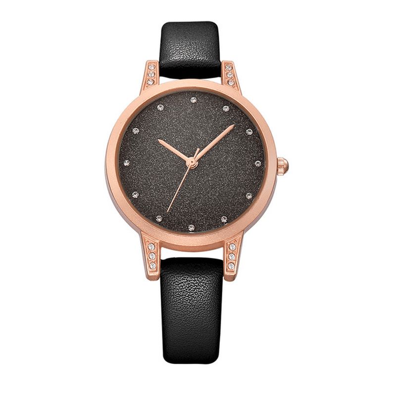 Rebirth Re018 Tyylikäs Tekojalokivi Design Naisten Rannekello Rose Gold Case Quartz Watch