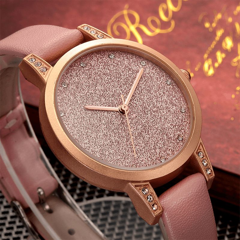 Rebirth Re018 Tyylikäs Tekojalokivi Design Naisten Rannekello Rose Gold Case Quartz Watch