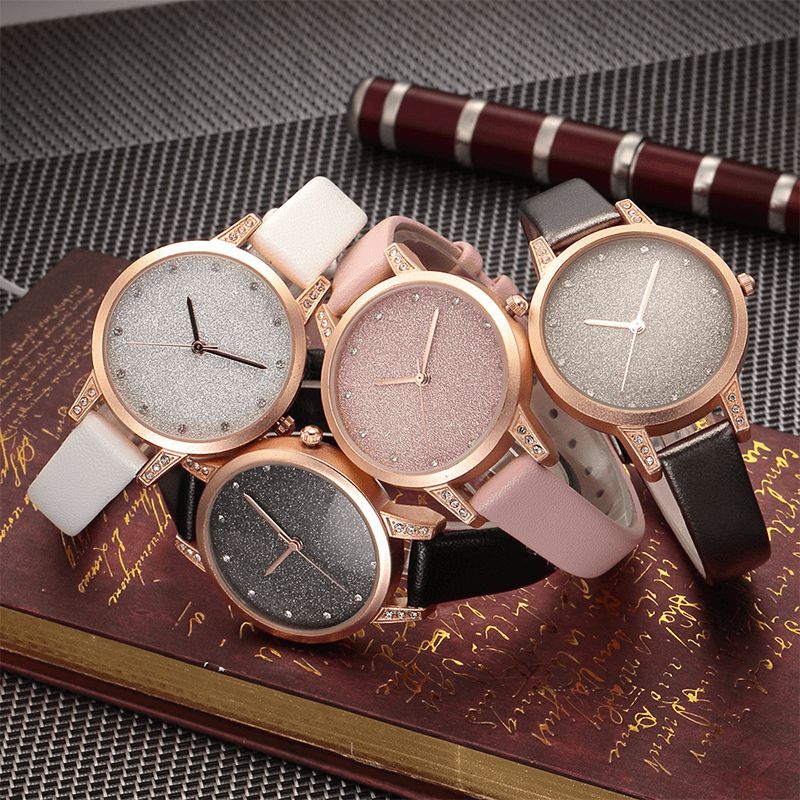 Rebirth Re018 Tyylikäs Tekojalokivi Design Naisten Rannekello Rose Gold Case Quartz Watch