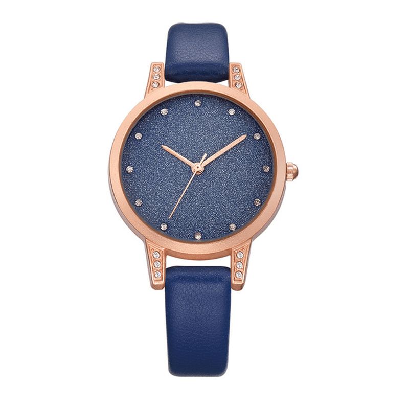 Rebirth Re018 Tyylikäs Tekojalokivi Design Naisten Rannekello Rose Gold Case Quartz Watch