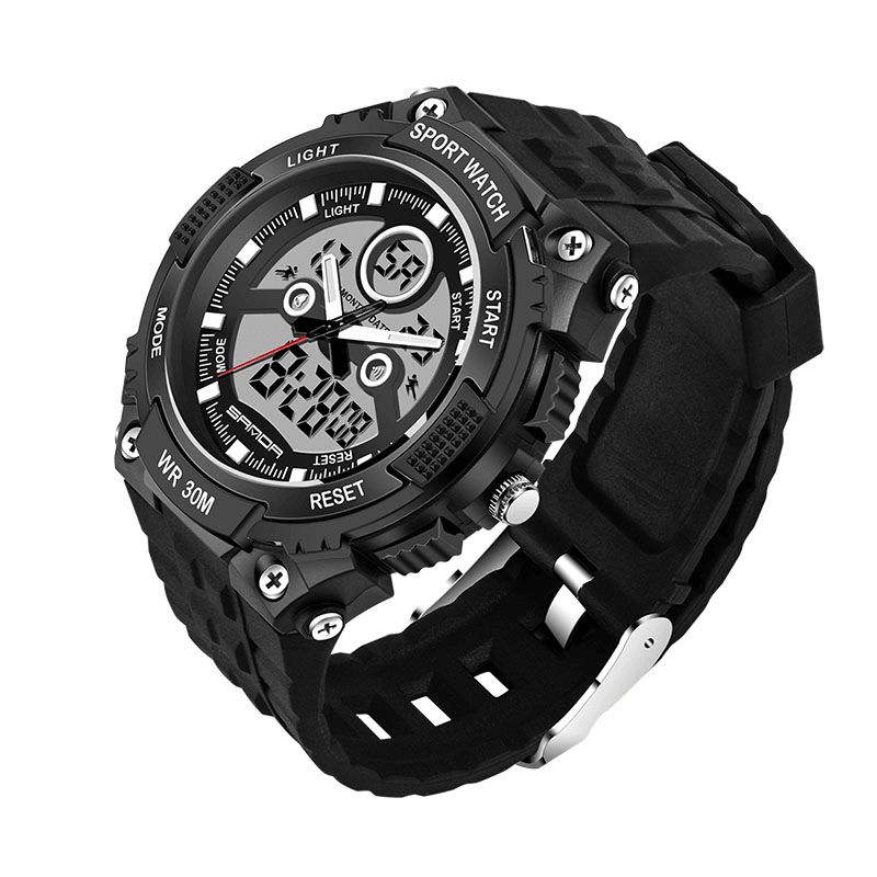 Sanda 709 Dual Display 30M Vedenpitävä Outdoor Sport Military Fashion Led-Digitaalikello