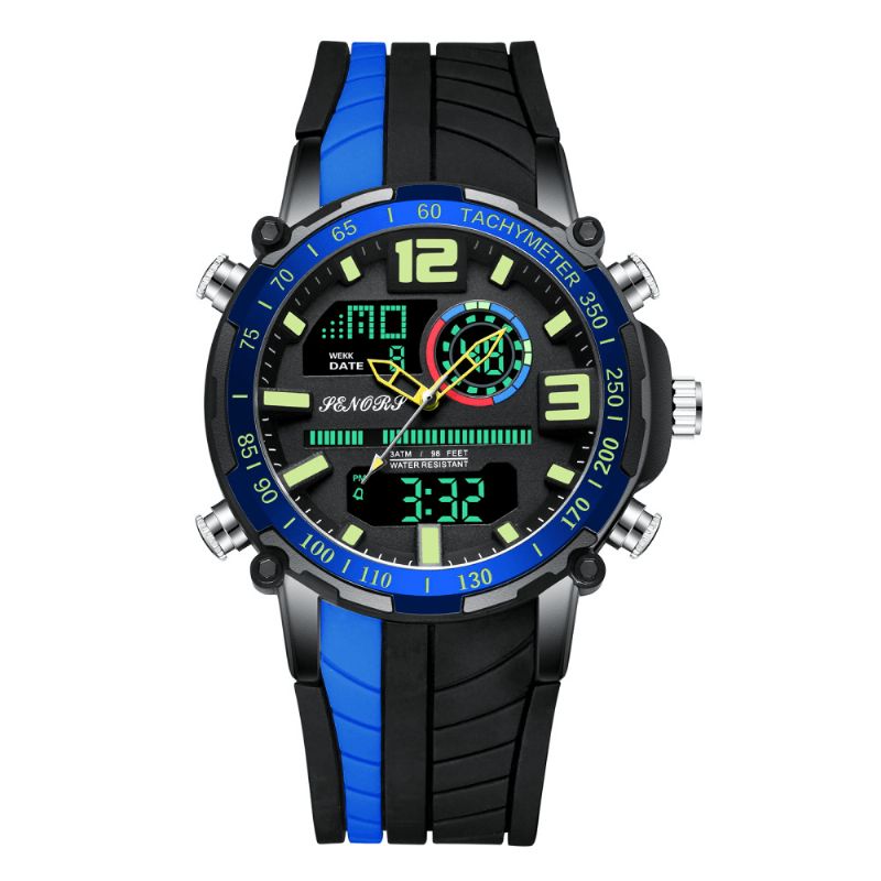 Senors Sn150 Dual Display Digital Watch Outdoor Sport Herätyskello Kalenteri Chronograph Noctilucent Waterproof Watch