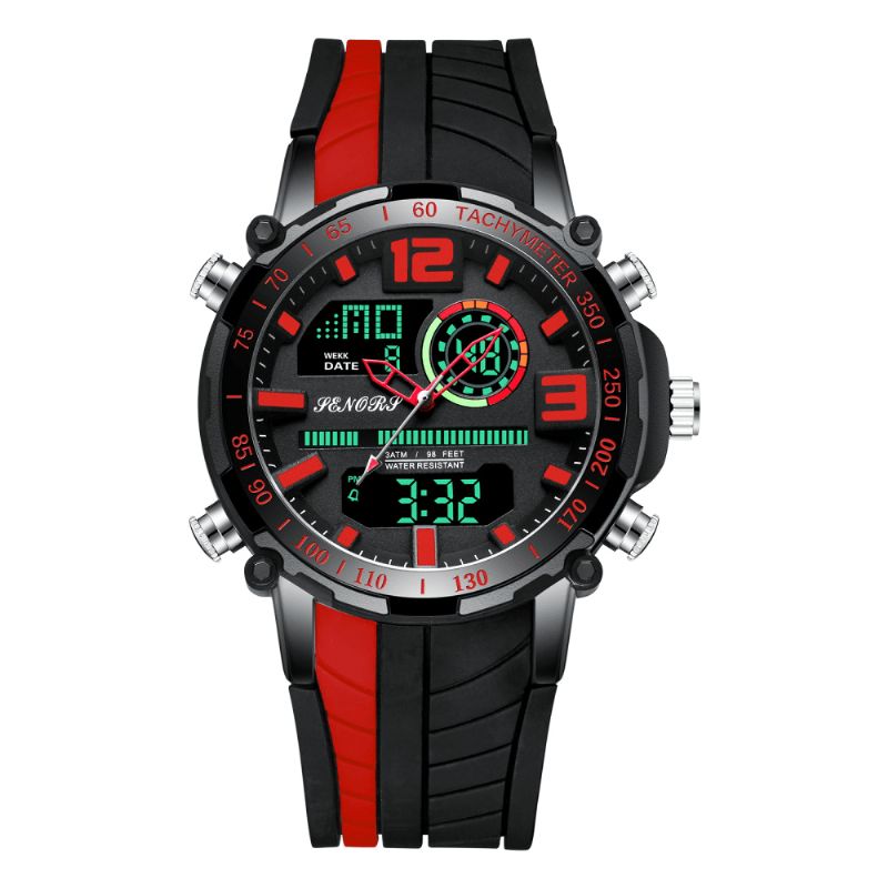 Senors Sn150 Dual Display Digital Watch Outdoor Sport Herätyskello Kalenteri Chronograph Noctilucent Waterproof Watch