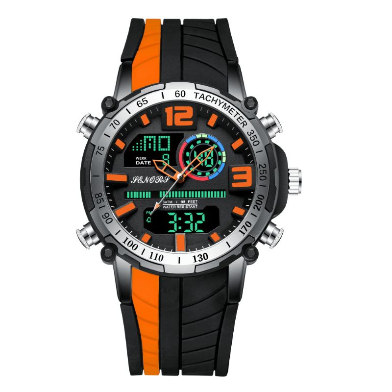 Senors Sn150 Dual Display Digital Watch Outdoor Sport Herätyskello Kalenteri Chronograph Noctilucent Waterproof Watch