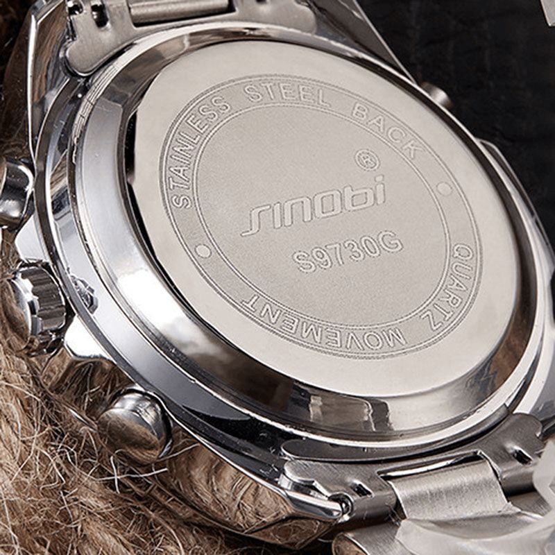 Sinobi 9730 Dual Display Digital Watch Muoti Nahkaranneke Miesten Valaisinnäytöllinen Urheilukello