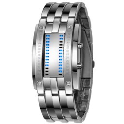 Skmei 0926 Muoti Miesten Kello Vedenpitävä Valoisa Päivämääränäyttö Creative Led Full Steel Digital Watch