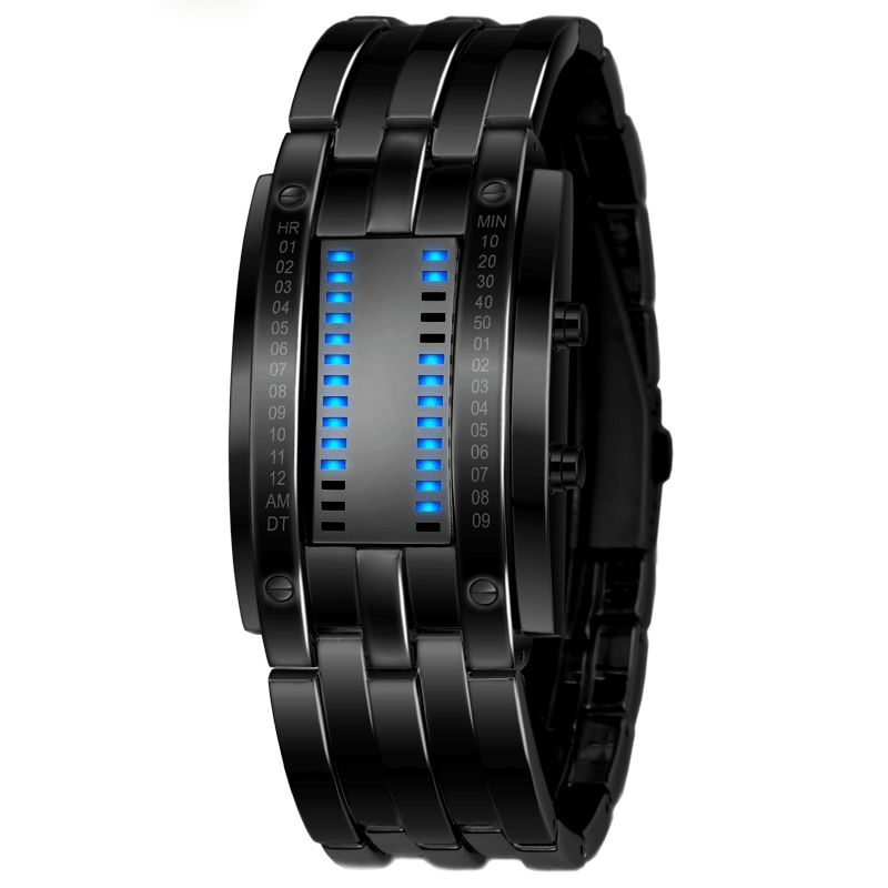 Skmei 0926 Muoti Miesten Kello Vedenpitävä Valoisa Päivämääränäyttö Creative Led Full Steel Digital Watch