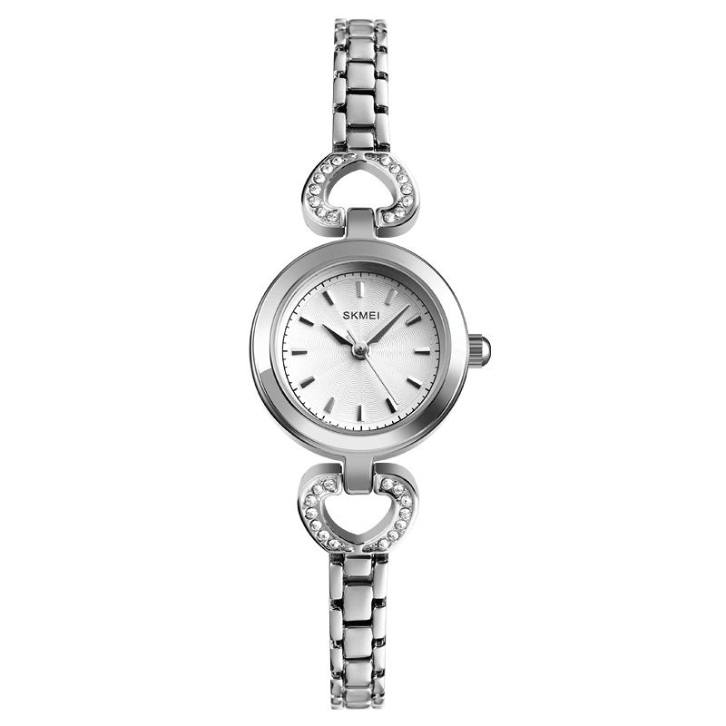 Skmei 1408 Luxury Crystal Stainless Steel Elegant Fashion Naisten Rannekello Kvartsikello