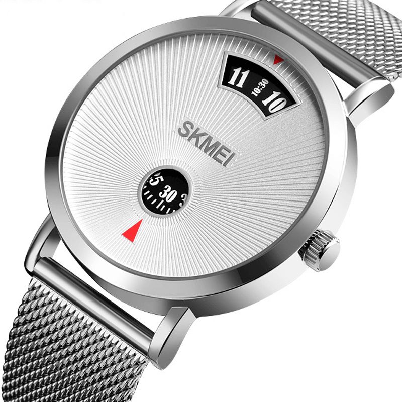 Skmei 1489 Creative Kellotaulu Design 30M Vedenpitävä Business Style Miesten Kello Quartz Watch