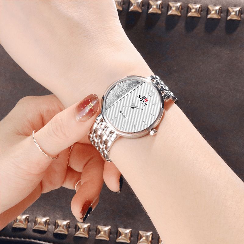 Soxy 0137 Crystal Casual Style Naisten Rannekello Ainutlaatuinen Design Quartz Watch