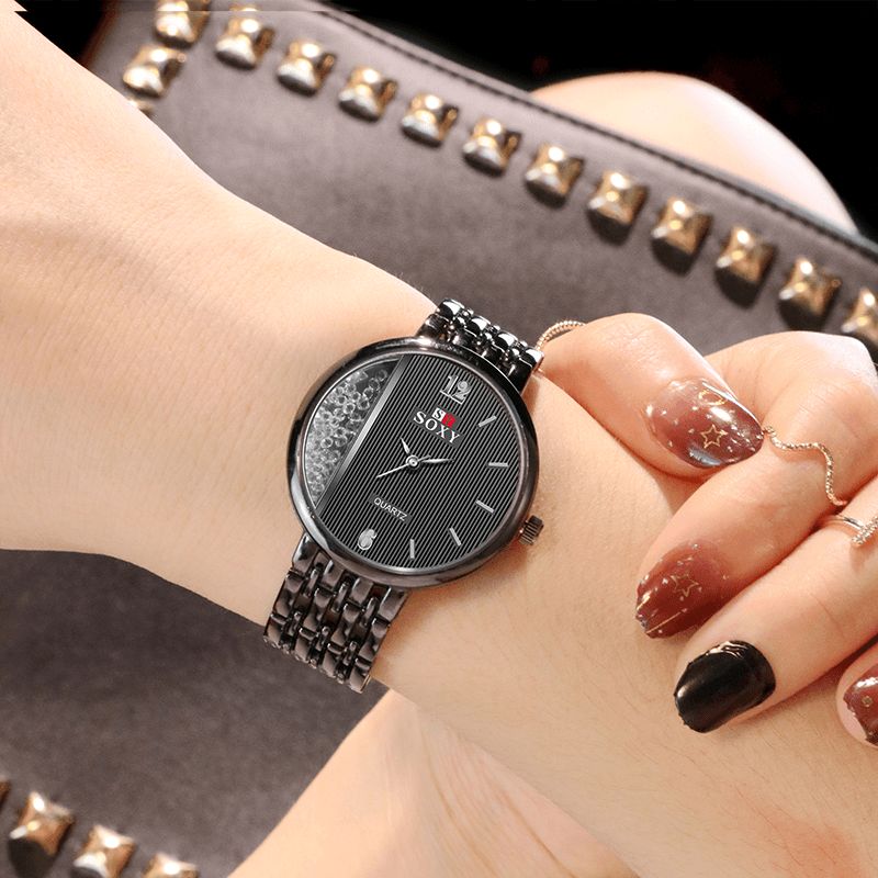 Soxy 0137 Crystal Casual Style Naisten Rannekello Ainutlaatuinen Design Quartz Watch