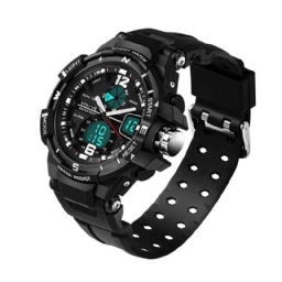 Stryve S8012 Chronograph Luminous Week Display Waterproof Miesten Sport Dual Display Digital Watch