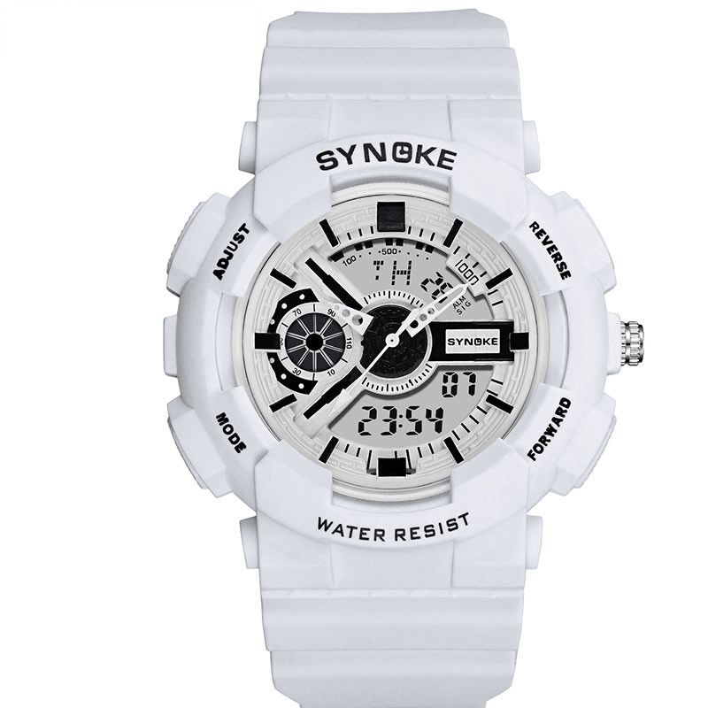 Synoke 9015 Double Display Movement Valoava Hälytyskalenteri Urheilu Dual Display Digital Watch Miesten Watch