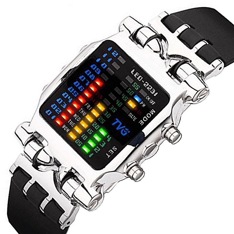 Tvg 2231 Binäärinen Led-Näyttö Creative Watch Muodikkaat Elektroniset Digitaaliset Kellot