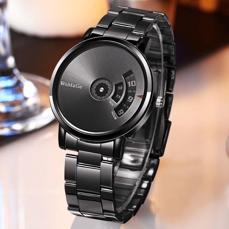 Womage Miesten Kello Fashion Alloy Stainless Steel Band Business Digital Quartz Watch