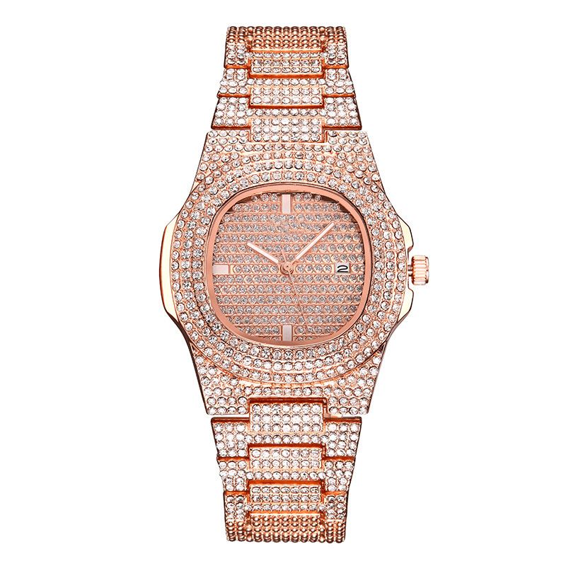 Xsvo Luxury Fashion Full Tekojalokivi Diamond Rannekello Unisex Quartz Watch