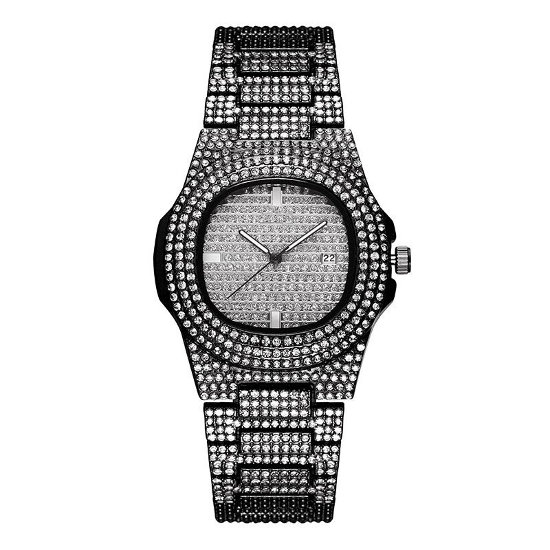 Xsvo Luxury Fashion Full Tekojalokivi Diamond Rannekello Unisex Quartz Watch