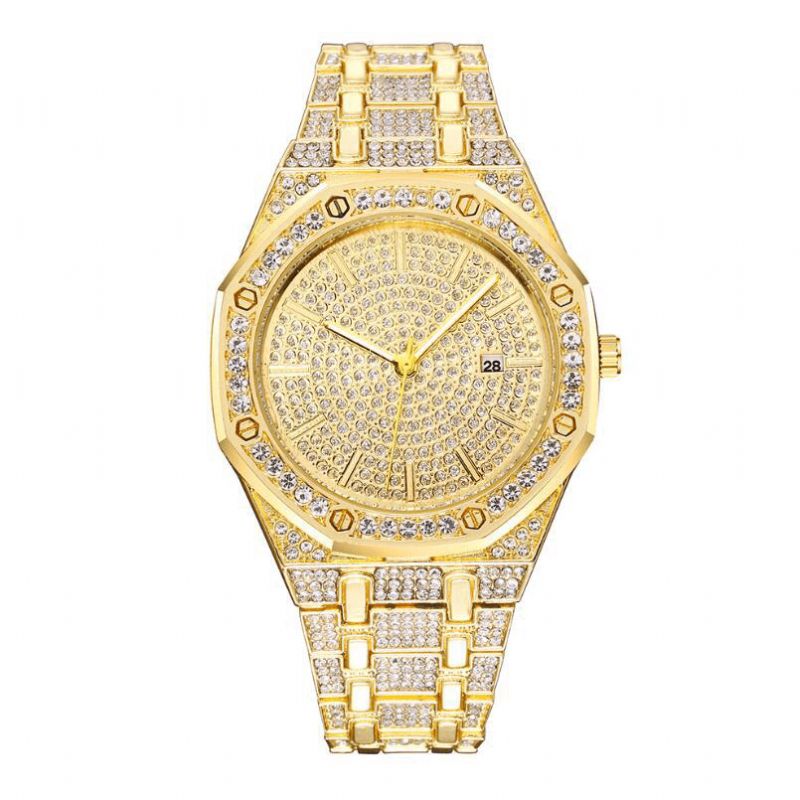 Xsvo Luxury Fashion Full Tekojalokivi Diamond Rannekello Unisex Quartz Watch