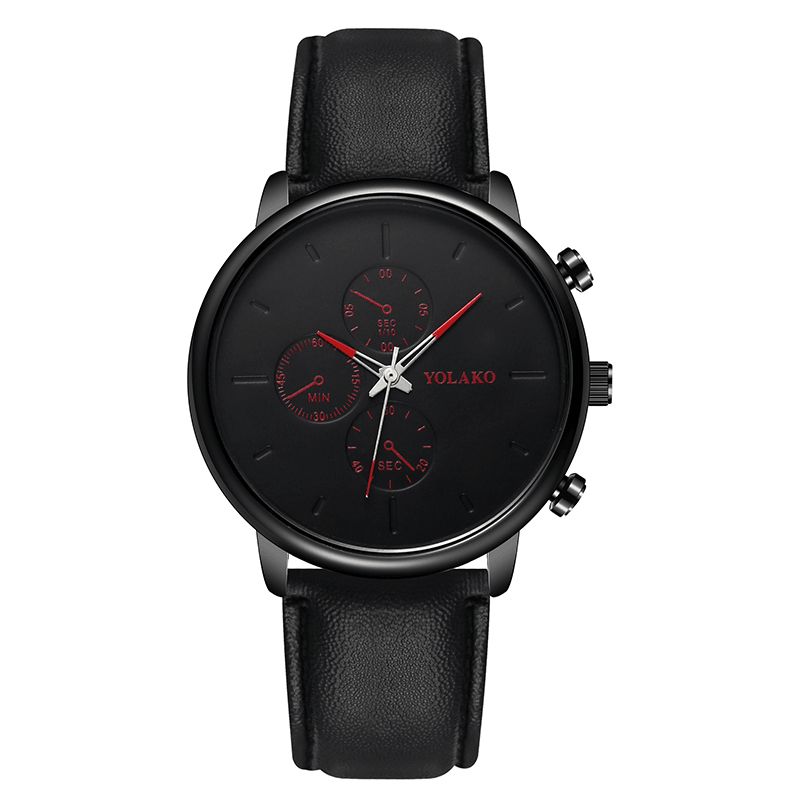 Yolako Casual Style Nahkaranneke Fahsion Miesten Business Watch Quartz Watch