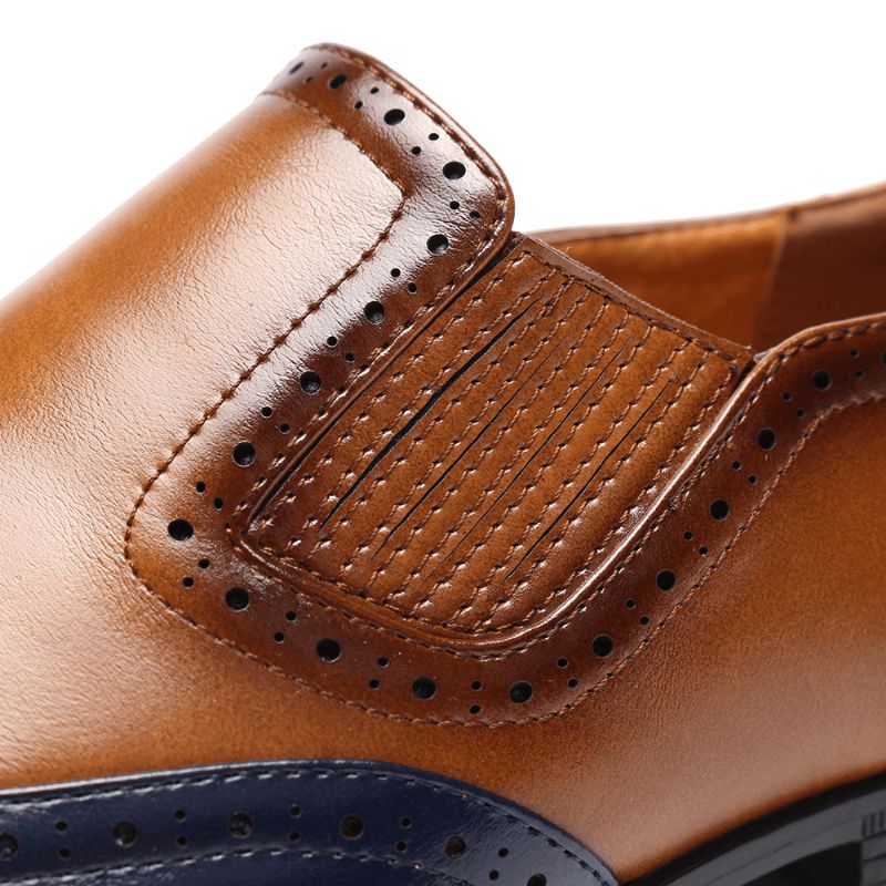 Menico Miesten Brogue Carved Color Spicing Slip Business Oxfordsissa