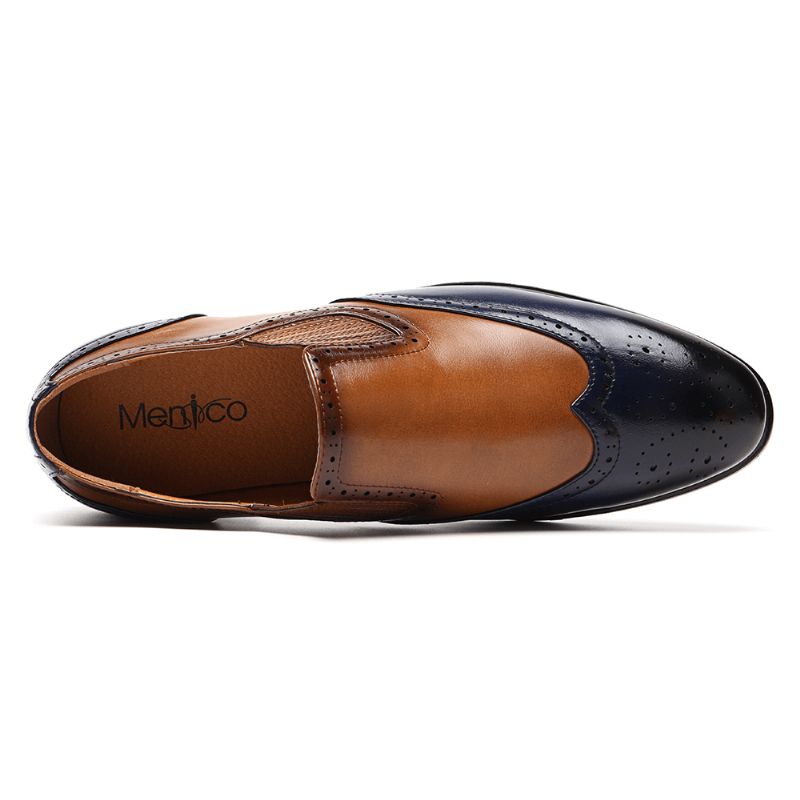 Menico Miesten Brogue Carved Color Spicing Slip Business Oxfordsissa