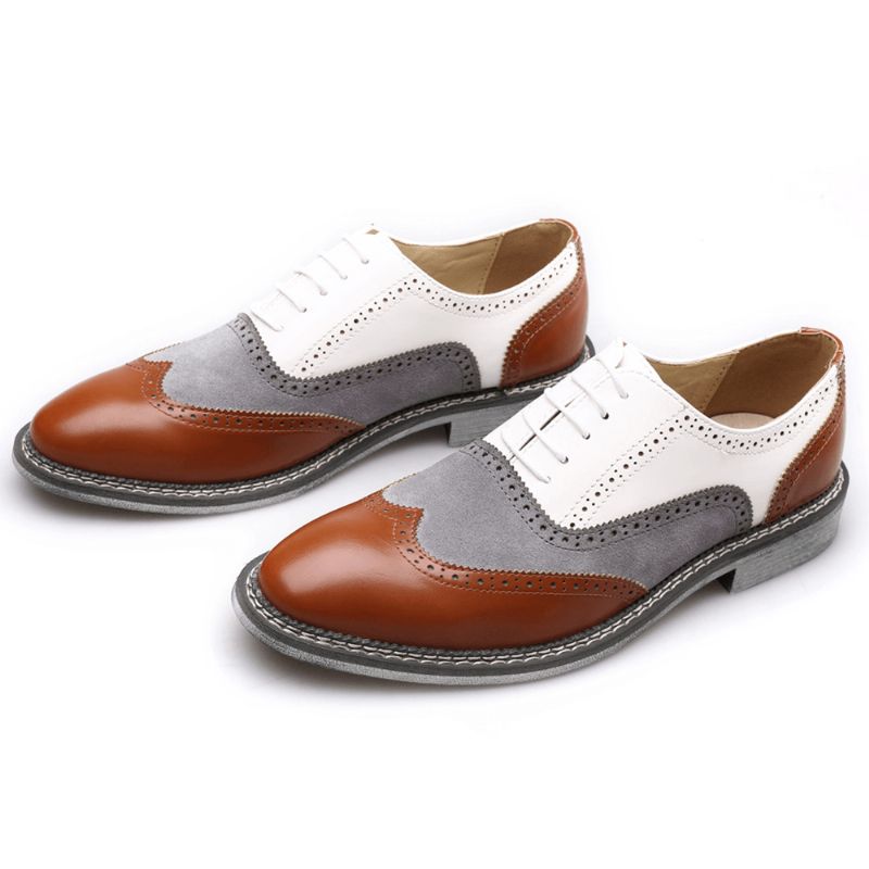 Miesten Brogue Colorblock Oxfords Nauhalliset Business Casual Muodolliset Kengät