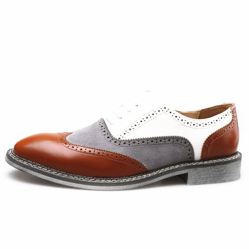 Miesten Brogue Colorblock Oxfords Nauhalliset Business Casual Muodolliset Kengät