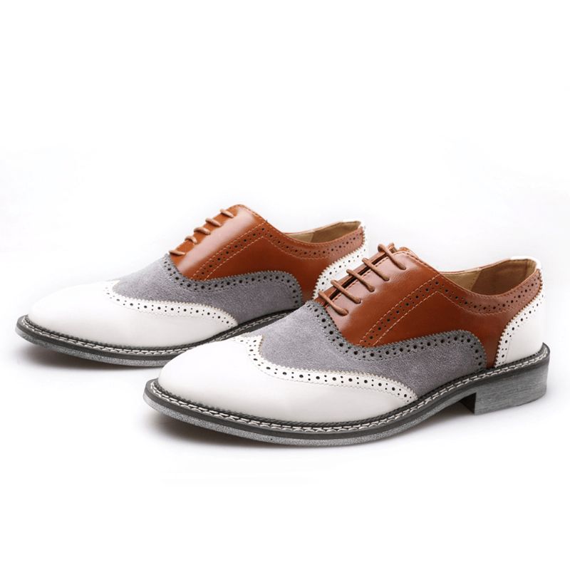 Miesten Brogue Colorblock Oxfords Nauhalliset Business Casual Muodolliset Kengät