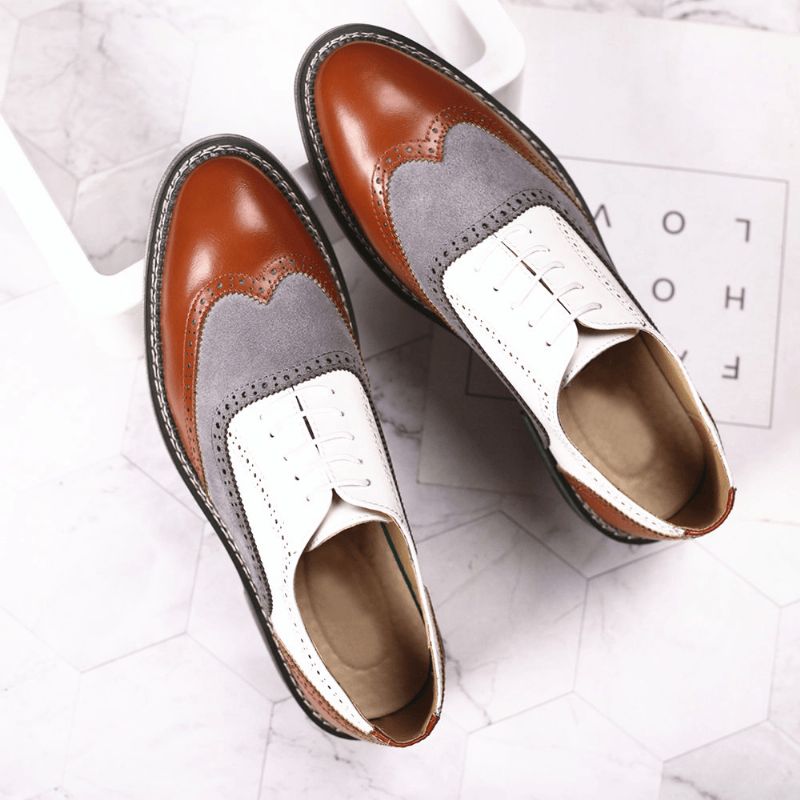 Miesten Brogue Colorblock Oxfords Nauhalliset Business Casual Muodolliset Kengät