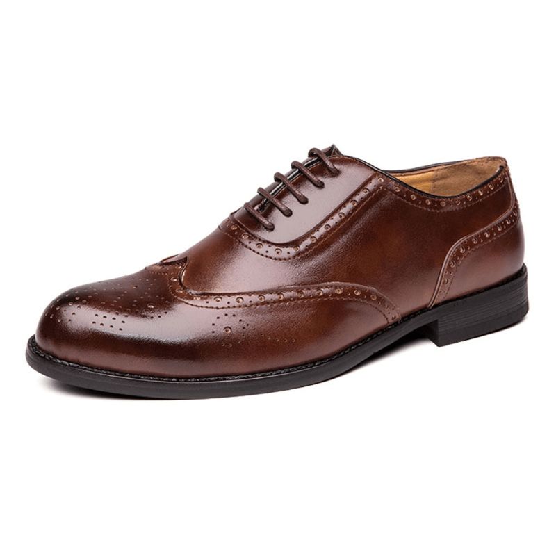 Miesten Brogue Veistetty Muodollinen Mekkokenkä Casual Business Oxfords