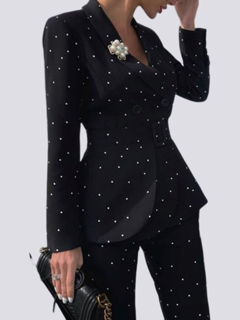 Polka Dots Lapel Elegant Blazer