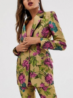 Shawl Collar Floral Fit Elegant Blazer