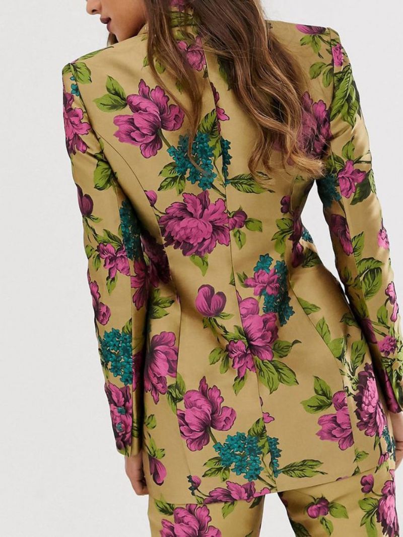 Shawl Collar Floral Fit Elegant Blazer